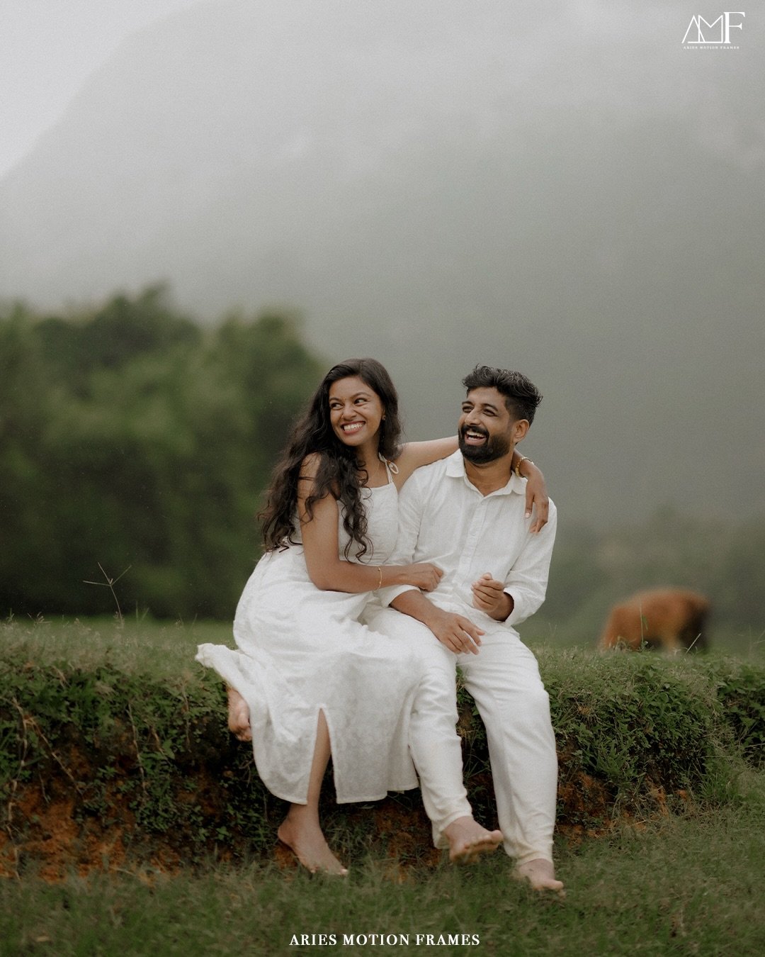 A couple holding hands during an outdoor portrait session